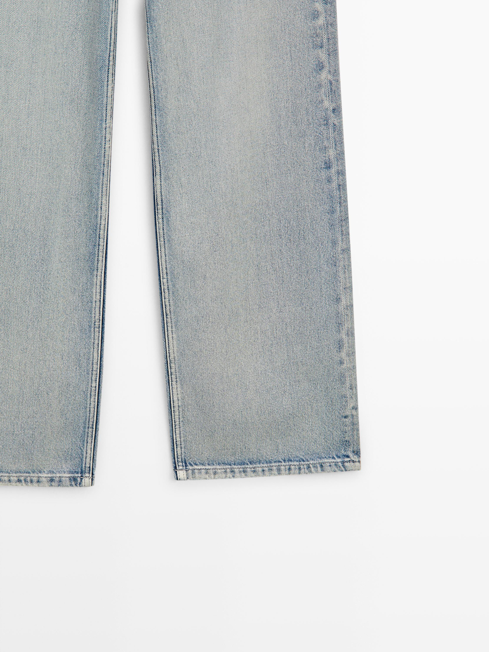 Massimo Dutti Джинсы с высокой талией и широкими штанинами, светло-голубой