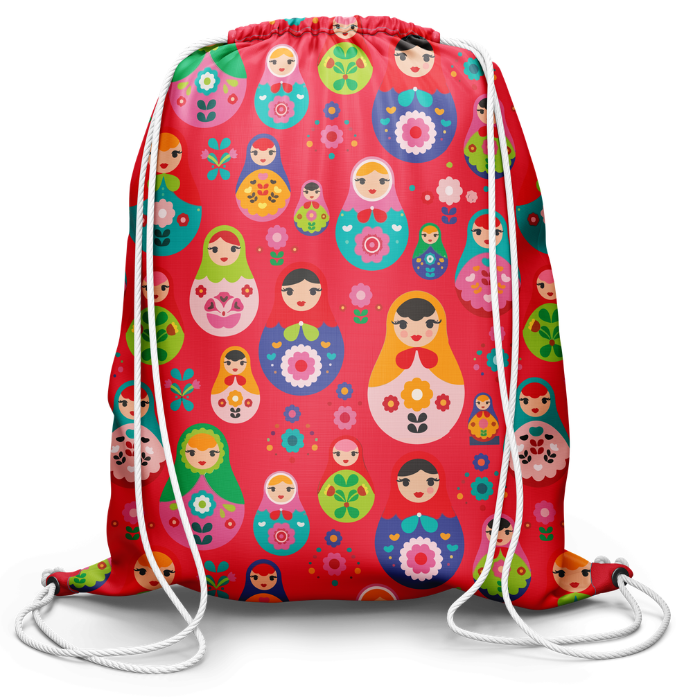 Мешок для обуви Матрешки (красный)