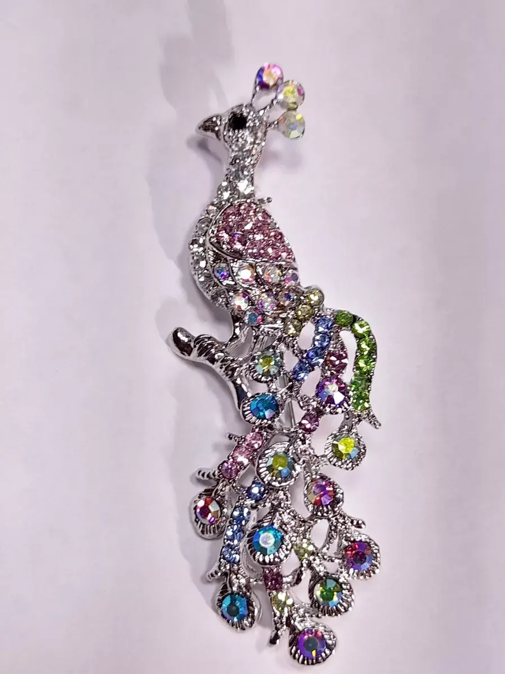 Брошь-кулон Жар-птица на ветке серебро