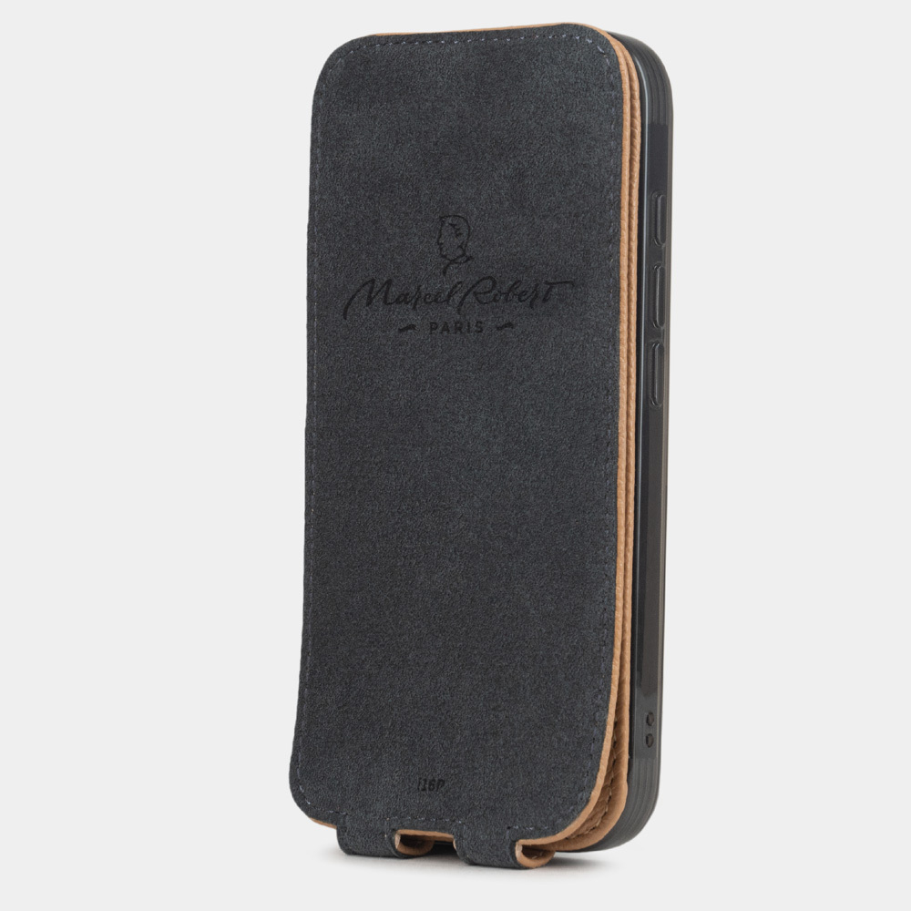 Чехол iPhone 17 Pro Max натуральная кожа сафьяно, цвета кэмел