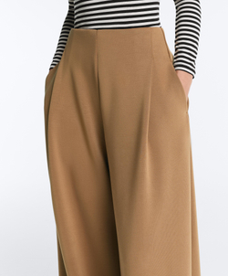 OYSHO Брюки из саржевой ткани с высокой посадкой и складками, медный