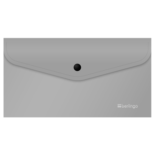 Папка-конверт на кнопке Berlingo "Metallic", С6, 200мкм, серый металлик