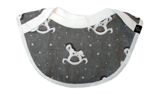 Двусторонний слюнявчик нагрудный RinaAmari Лошадки