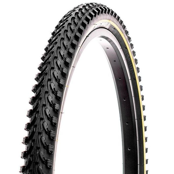 Велосипедная покрышка для спортивного велосипеда 26 дюймов Kenda K-898 с желтой полосой