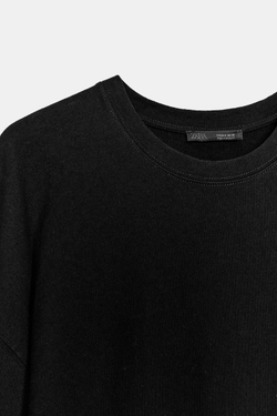 ZARA ДЛИННОЕ ХЛОПКОВОЕ ПЛАТЬЕ, ЧЕРНЫЙ