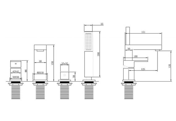 Смеситель ABBER Daheim AF8213W на борт ванны, белый матовый