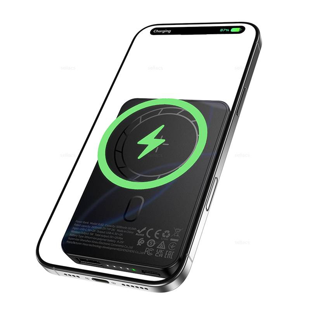Портативный аккумулятор BOROFONE BJ82 5000 mAh Magnetic (черный)