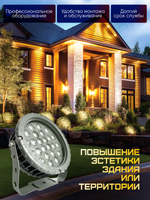 Прожектор для архитектурного и ландшафтного освещения 220V 24W 3000К теплый белый, угол 30 градусов