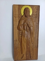 Освященная Икона пророка Илии 14х30.5 см резная из дуба