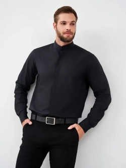 Рубашка без воротника приталенная SLIM FIT