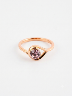 Кольцо Белла с розовым кристаллом Swarovski