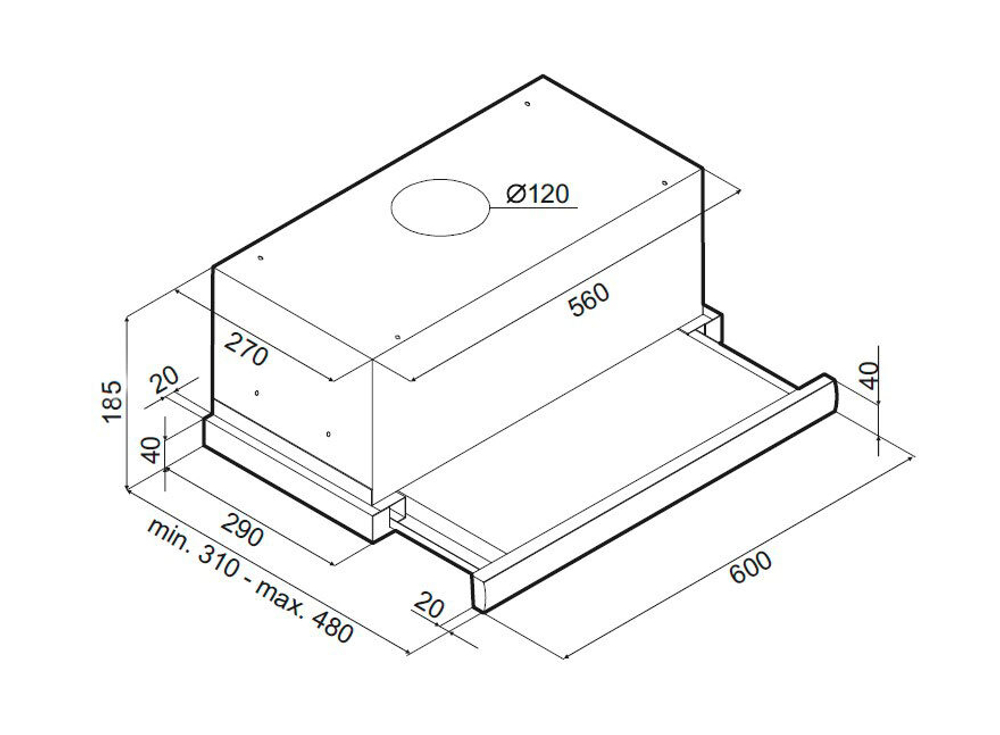 Кухонная вытяжка MAUNFELD VS Slide 60 черный фото 10
