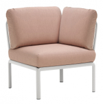 Модуль угловой пластиковый с подушками Nardi Komodo Elemento Angolo, белый, розовый