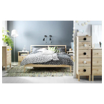 Двуспальная кровать - IKEA TARVA/LURÖY/LUROY, 200х160 см, сосна, ТАРВА/ЛУРОЙ ИКЕА