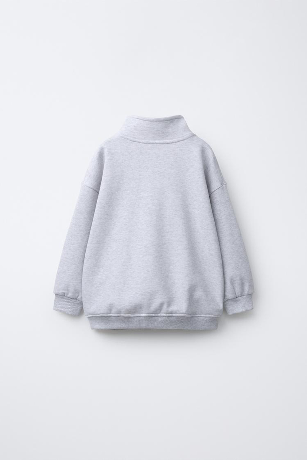 ZARA ТОЛСТОВКА С ВЫШИВКОЙ «МЕДВЕДЬ», СЕРЫЙ МЕЛАНЖ