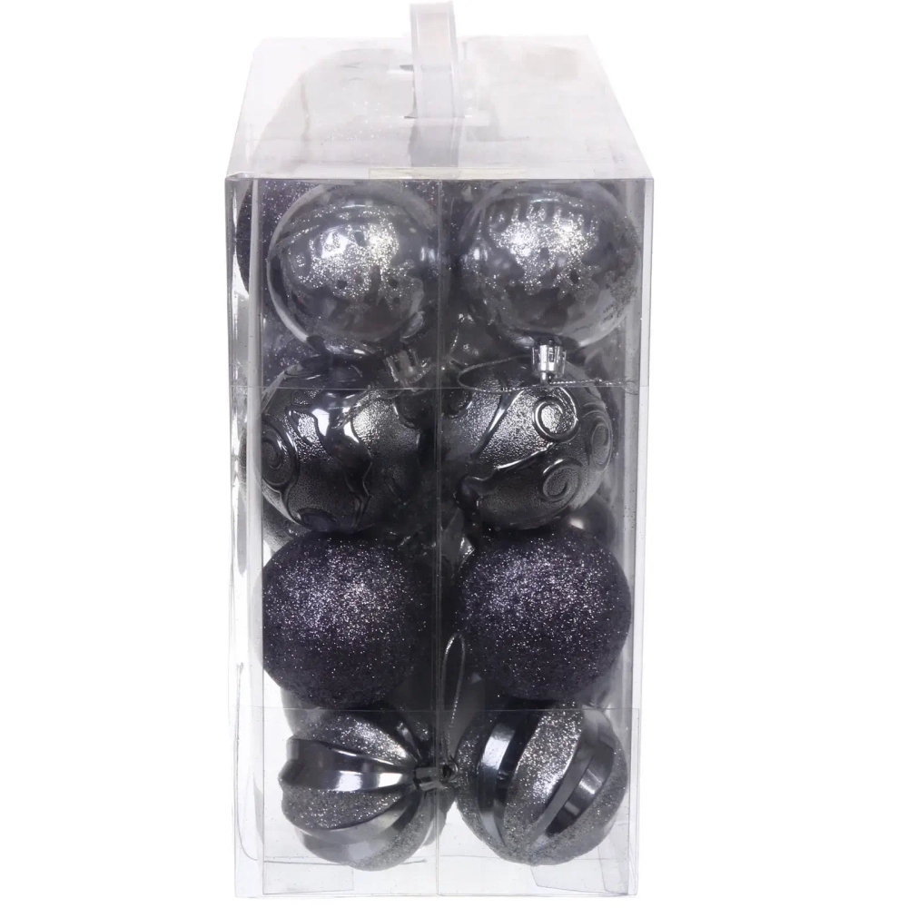 Набор ёлочных украшений «Wish» 6 см + 4 см (50 предмета), Графит