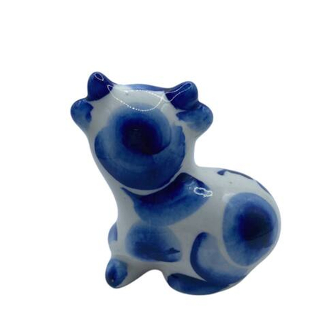 Фигурка Бык поворот гжель