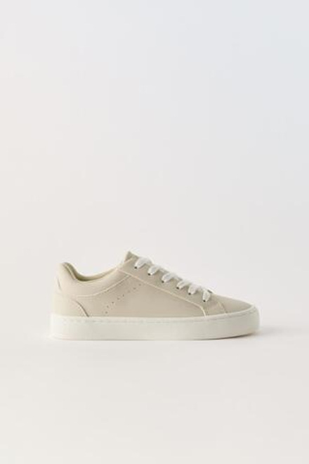 ZARA БАЗОВЫЕ КРОССОВКИ, ЦВЕТ ЛЬДА