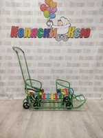 Санки коляски для двойни Galaxy зеленый