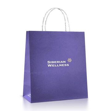 Пакет бумажный «Siberian Wellness 30 лет» (размер: 22х26х10 см)