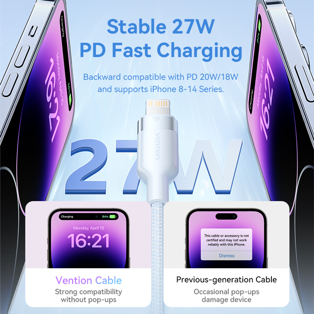 USB 2.0 Type-C Male to Lightning Male 3A Cable 1M Black Aluminum Alloy Type