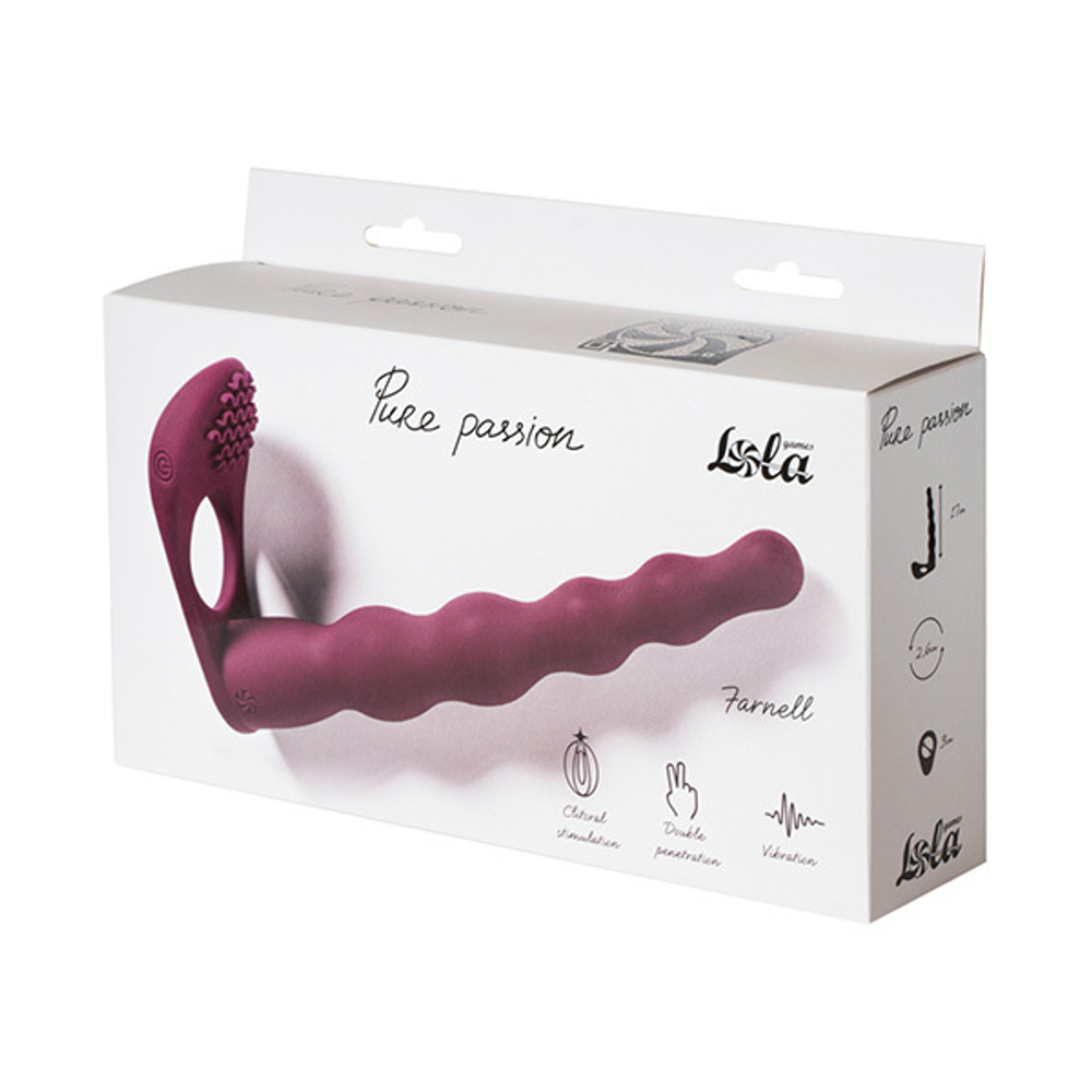 Вибронасадка 17см для двойного проникновения Lola Games Pure Passion Farnell Wine Red 1203-02lola