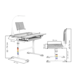 Комплект растущей детской мебели Anatomica Avgusta парта + стул + выдвижной ящик + светильник + подставка