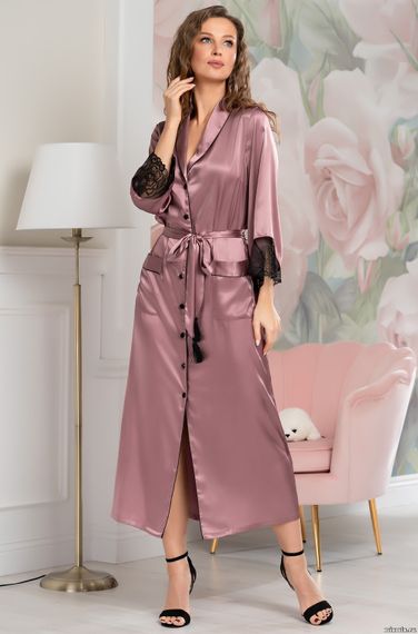 Шелковый длинный халат на пуговицах MIA-Amore OLIVIA ОЛИВИЯ 3649