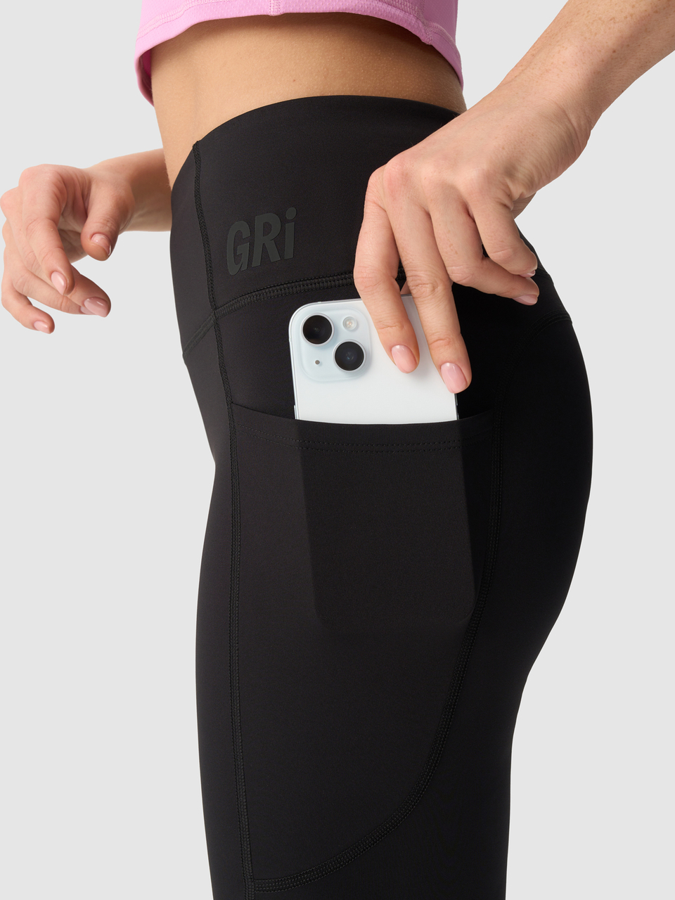Лосины женские 3/4 GRI Фитнес чёрные