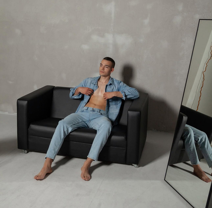 Джинсы синие мужские