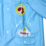 Дождевик-плащ детский «Рокки-Динозаврик» с капюшоном, рукава на резинке, цвет голубой, размер M(64*46см) ДоброСад