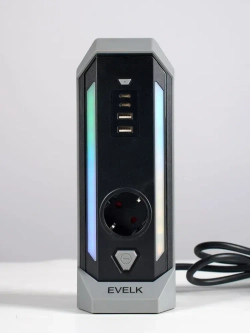 Вертикальный сетевой фильтр GAME TOWER EV-101, черный