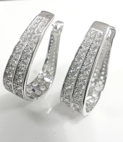 Серьги ювелирные Эстерелла, серебро 925* с фианитами и родированием/Ф