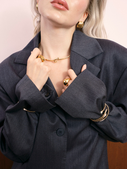 Браслет жесткий, змея золото в асс