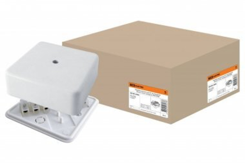 Коробка расп. КР 75х75х28 ОП с клем.колодкой белая IP40 TDM SQ1401-0206