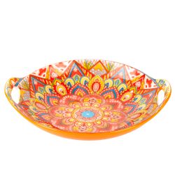 Блюдо с ручками " " (оранжевый) 22.5х20.5х4.5см (min9) (транспортная упаковка)