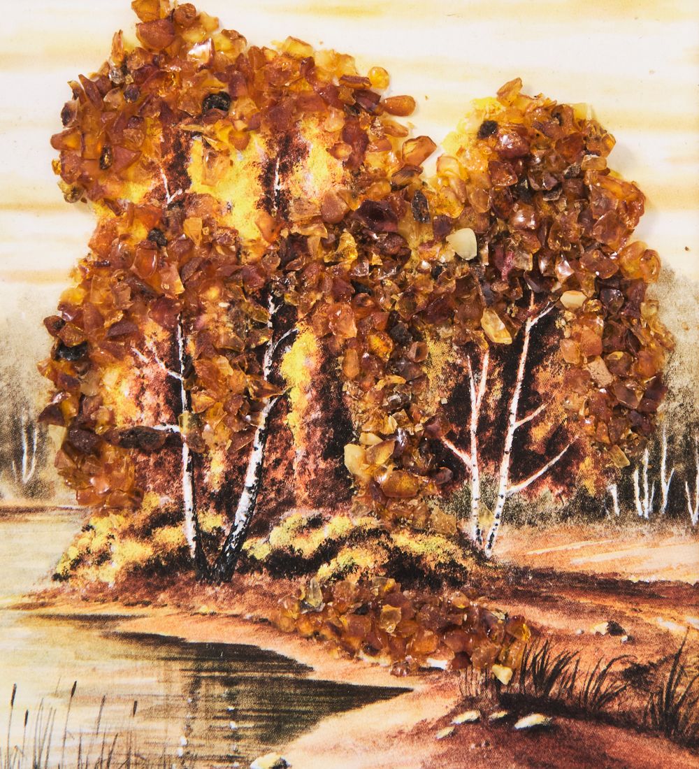 AMB-03/49 Картина «Красота природы» (с янтарной крошкой) H-32см