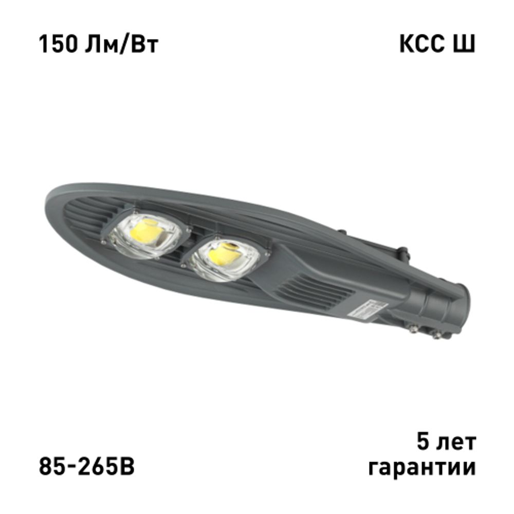Уличный светильник ЭРА SPP-5-100-5K-W 100Вт 5000К 15000лм IP65 КСС Ш 85-265В IC-COB 48-60мм 5 лет