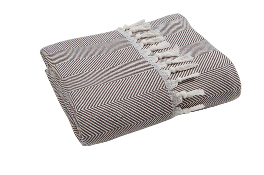 Плед-покрывало из хлопка "Venera", Ёлочка, цвет Коричневый