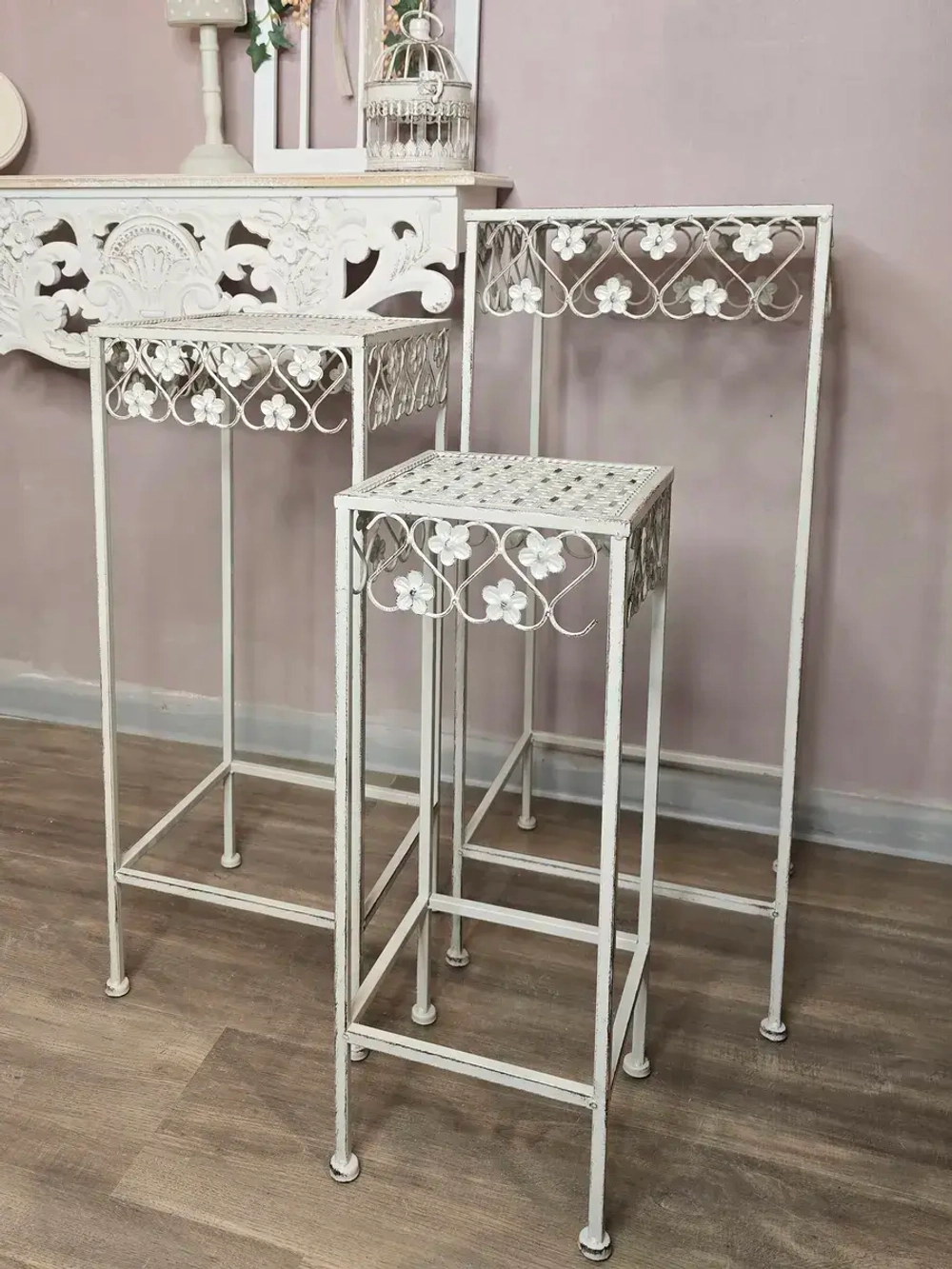 Подставки для цветов напольные металлические "Прованс" 3 шт