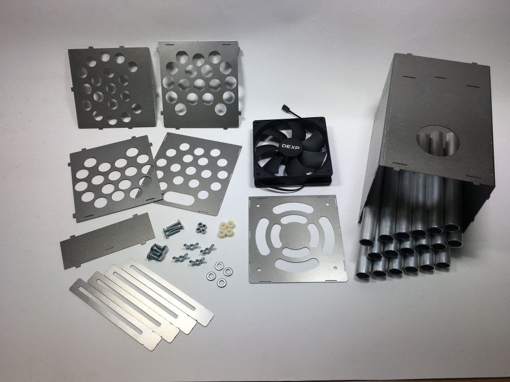 Теплообменник "Угорь" с вентилятором в помещение/палатку