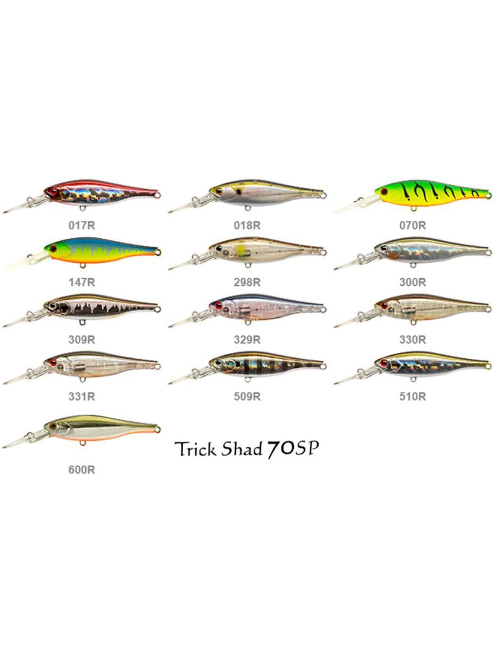 Воблер для рыбалки ZIPBAITS Trick Shad, 70мм, 7.8гр., заглубление 1.8-2.2м., цвет 330R, суспендер