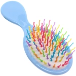 Расчёска массажная детская «Little darling», Милая Аннет, цвет нежно - голубой, разноцветные зубчики, 13,8*6см (пакет с подвесом)