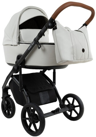 Детская коляска Roan Bass Next Кожа 2.0 2 в 1 BNL/70/2 Island Stone /Black/ руч.Коричневый