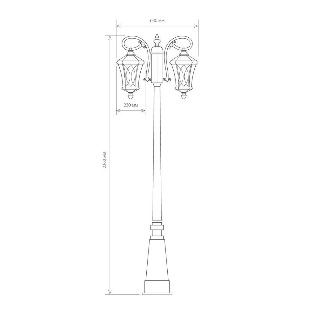 Virgo F/2 черное золото уличный двухрожковый светильник на столбе IP44 GLXT-1450F/2