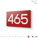 Номер на дверь 465, табличка на дверь для офиса, квартиры, кабинета, аудитории, склада, красная 120х70 мм, Айдентика Технолоджи