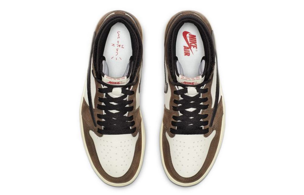 Travis Scott x Jordan Air Jordan 1 High Og Ts Sp barb leather shock absorption non-slip wear-resistant high-top retro basketball shoes for men and women the same dark brown