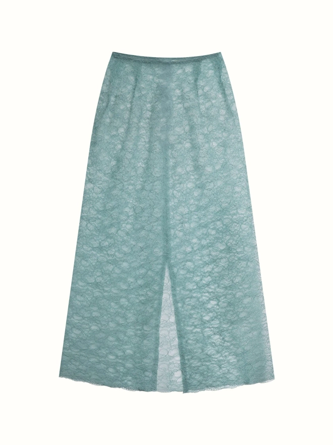 Юбка из кружева мята