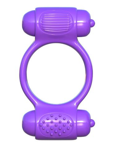 Фиолетовое эрекционное кольцо с 2 виброэлементами Magic Touch Couples Ring (Цвет: фиолетовый)