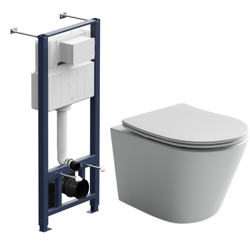 Комплект подвесной безободковый унитаз Ceramica Nova Balearica CN6000MW Белый матовый с сиденьем Микролифт + инсталляция Am.Pm ProI 012704